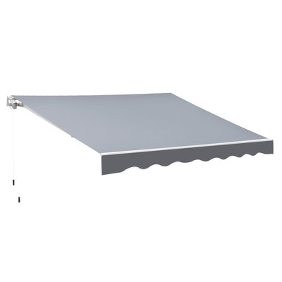 Store banne manuel rétractable dim. 2,5L x 2l (avancée) m  gris OUTSUNNY