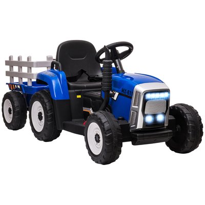 Tracteur électrique enfant avec remorque nombreux effets télécommande HOMCOM