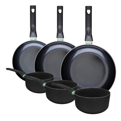 Batterie 3 poêles 24/28/30cm + 3 casseroles 16/18/20cm BRANDAO FACKELMANN