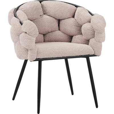 fauteuil design  poudré assise douce pieds noirs élégants RECOLLECTION