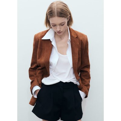 Blazer droit daim MANGO