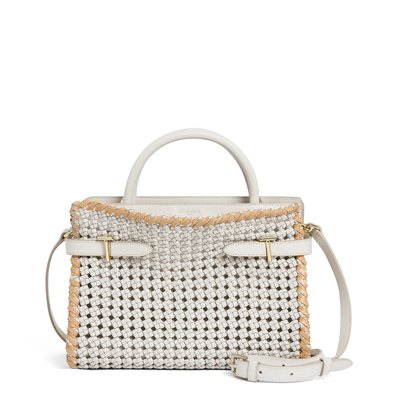 Sac à main moyen modèle en cuir lisse tressé EMIE LE TANNEUR