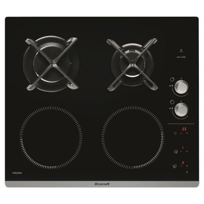 BRANDT Table de cuisson mixte induction BPI6414BM