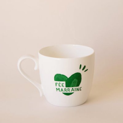 Mug cœur marraine, CŒUR VERT EMOI EMOI