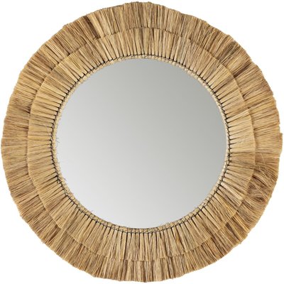 Miroir rond en herbe de mer, bohème RECOLLECTION