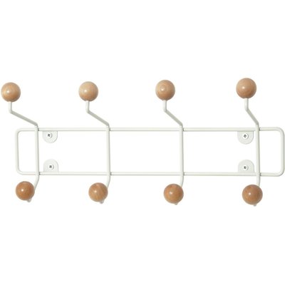Patère 8 crochets en bois Saturnus Blanc et bois clair PRESENT TIME