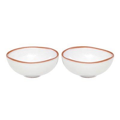 Set of 2 White Glazed Terracotta Mini Bowls SO'HOME