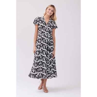 Robe longue imprimée ouverte col V TYLANE DERHY