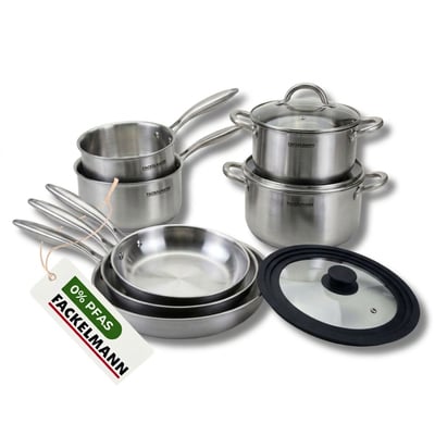 3 poêles 20/26/28cm, 2 faitouts 1cm, 2 casseroles 14/18cm VITA3 FACKELMANN