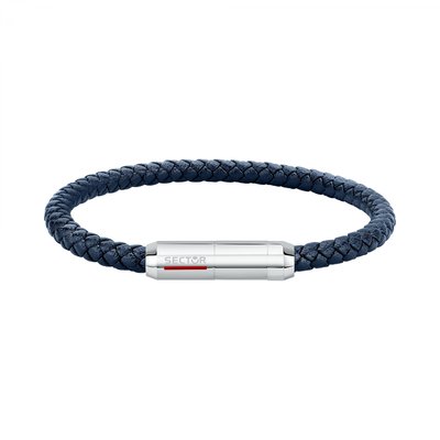 Bracelet en acier et cuir SECTOR