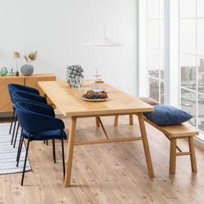 Table à manger rectangulaire en chêne L200 de style scandinave - WALY HELLIN, DEPUIS 1862
