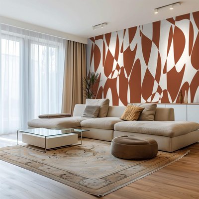 Papier peint panoramique avec formes abstraites et designs - 170x260 cm (l x h) LA TOUCHE ORIGINALE