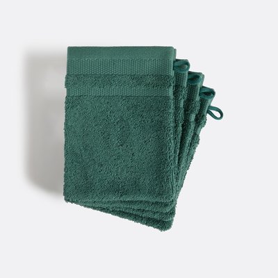 Set of 4 Kheops 100% Egyptian Combed Cotton Terry Wash Mitts LA REDOUTE INTERIEURS