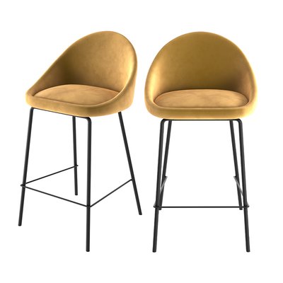 Lot de 2 chaises pour îlot central 65 cm en velours - MISTY RENDEZ-VOUS DÉCO