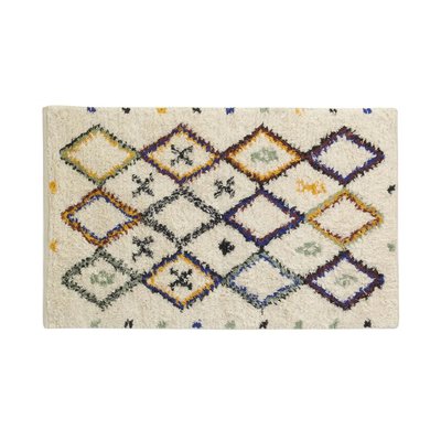 Tapis berbère en laine et coton tuftés multicolores Losanges AUBRY GASPARD