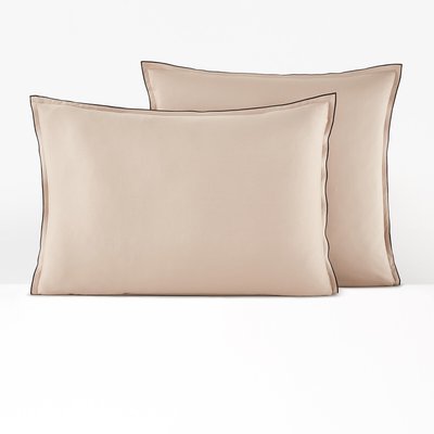 Kissenbezug Victor uni, vorgewaschener Baumwoll-Satin LA REDOUTE INTERIEURS