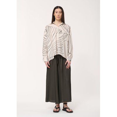 Pantalon jupe culotte marron fluide en satin HUMILITY