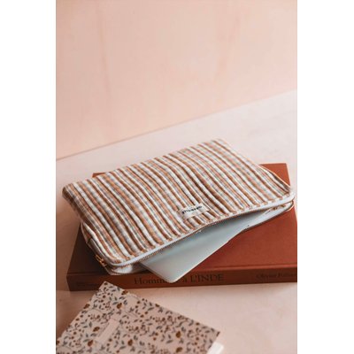 Pochette ordinateur en coton imprimé, Vichy GABRIELLE PARIS