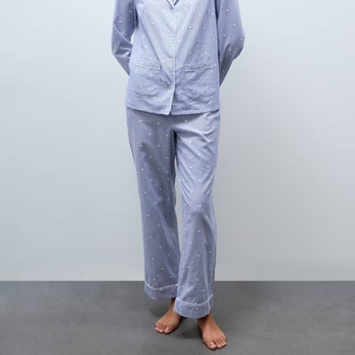 Pyjama long à rayures et pois brodés en coton BIO GOTS MONOPRIX