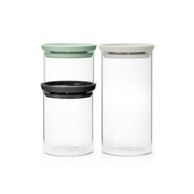 Lot de 3 boites de conservation en verre BRABANTIA
