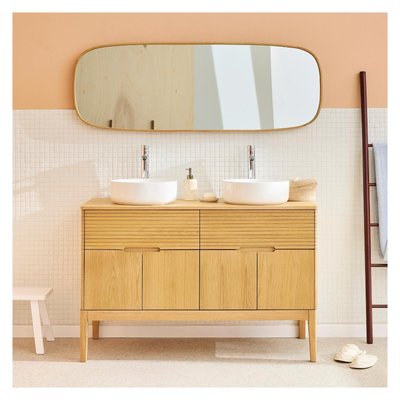 Ensemble meuble double vasque 120cm + vasque + robinet + miroir ALASKA MOB IN