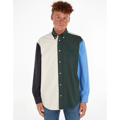 Colour Block Cotton Shirt in Loose Fit TOMMY HILFIGER