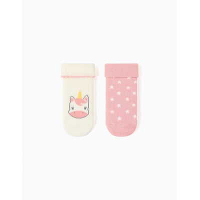 Lot de 2 paires de chaussettes antidérapantes avec licorne/étoiles ZIPPY