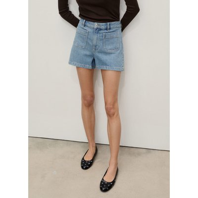 Short en jean taille haute poches MANGO