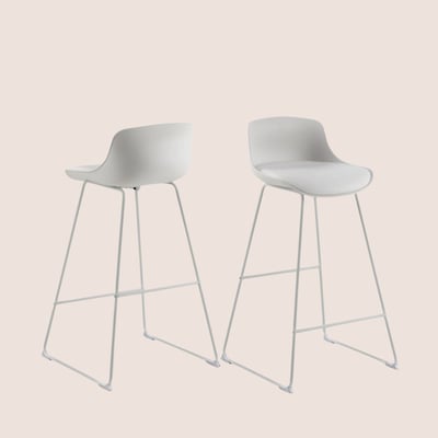 Tabourets de bar en métal et simili (lot de 2) - LILIAN HELLIN, DEPUIS 1862