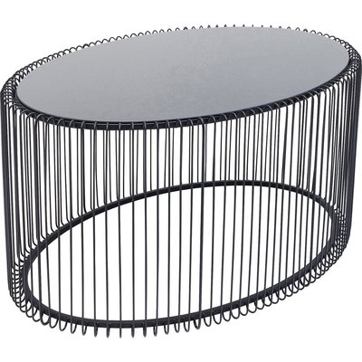Table basse ovale en verre et acier, WIRE KARE DESIGN