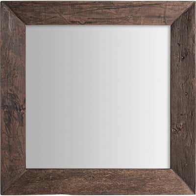 Miroir carré en bois massif vieilli RECOLLECTION