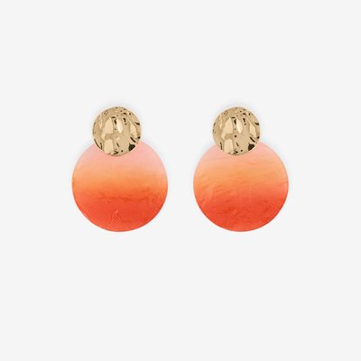Boucles d'oreilles doubles disques orange BALABOOSTE