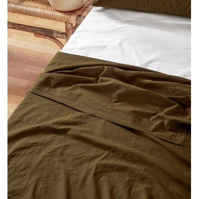 Drap plat Adulte en Percale de Coton Bio lavé KADOLIS