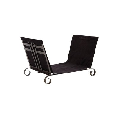 Porte-bûches en métal et jute noir AUBRY GASPARD