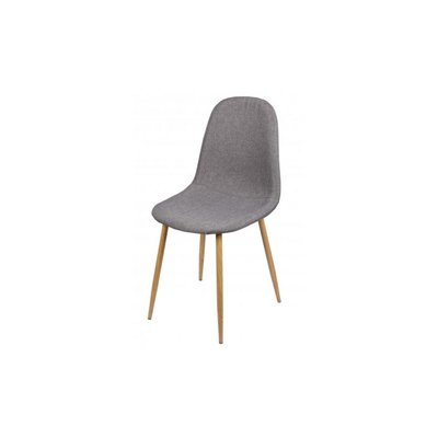 Chaise en Tissu Gris Pieds en Métal Effet Bois WADIGA