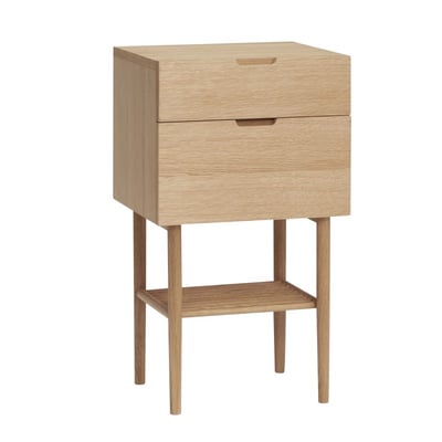 Table De Chevet 2 Tiroirs Bois Fsc HUBSCH