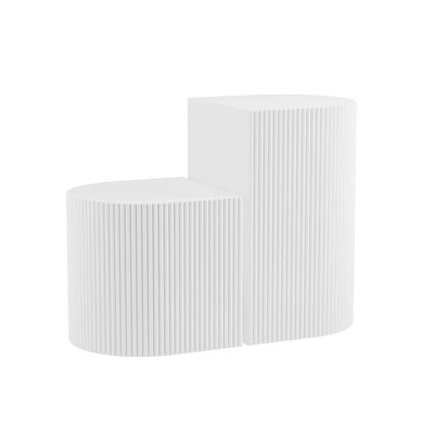 koko Reeded Minimalist Side Tables (Set of 2) SO'HOME