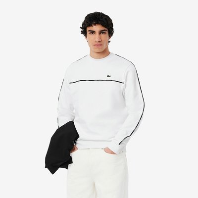 Sweater met ronde hals en Lacoste-bies LACOSTE