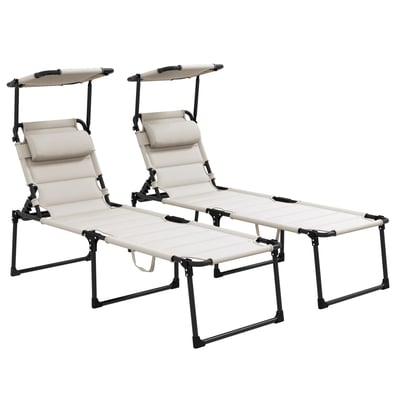 Ensemble de chaises longues Tissu Oxford Gris OUTSUNNY