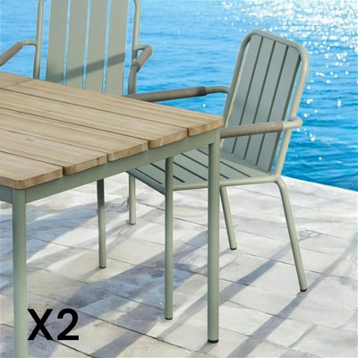 Chaise de jardin en aluminium vert argile (lot de 2) OSLO PIER IMPORT