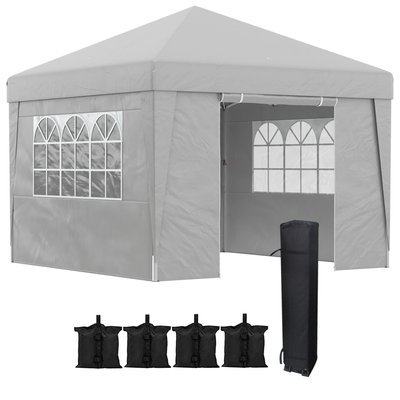 Barnum pop-up 2,98L x 2,98l x 2,75H m accessoires inclus gris OUTSUNNY