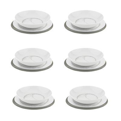 Service 18 pièces gris et blanc - "mica" LAGUIOLE CUISSON