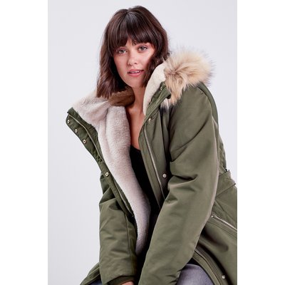Parka courte kaki femme on sale
