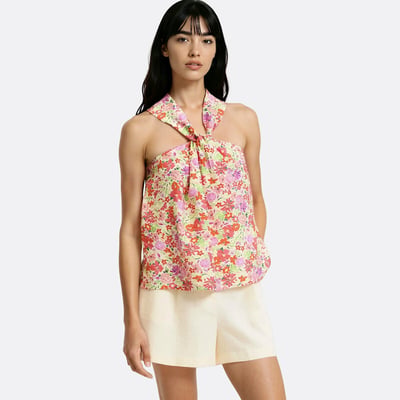 Floral print knot front strappy top LA REDOUTE COLLECTIONS