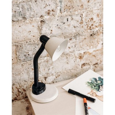 Lampe blanche vintage Julia N°12 - Bon état DEBONGOUT