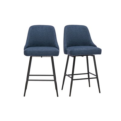 Tabourets de bar pivotants 360° en tissu chenille terre brûlée et métal H66 cm (lot de 2) HASTA MILIBOO