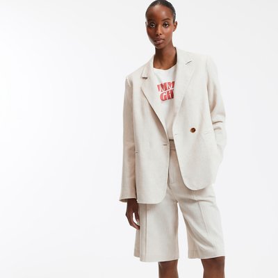 Veste droite, croisée, en lin et coton LA REDOUTE COLLECTIONS