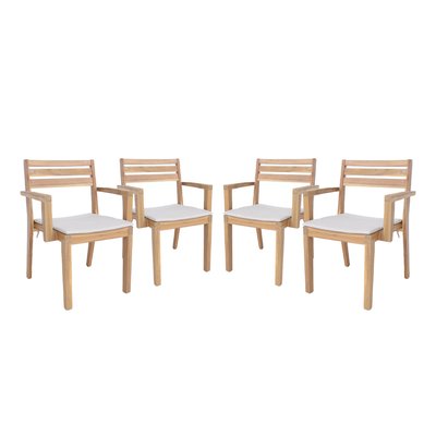 Fauteuil de jardin bois d'acacia (lot de 4) MERINA SWEEEK