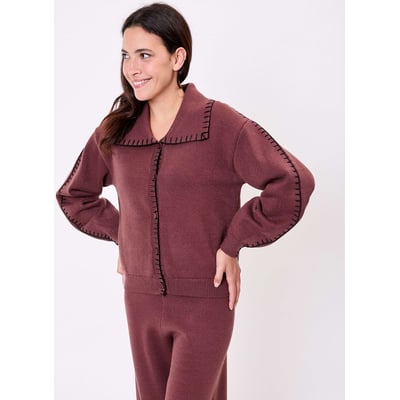 Gilet maille col chemise CATORI LA FIANCÉE