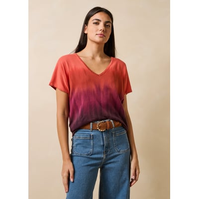 Pull manches courtes en coton biologique imprimé LA FEE MARABOUTEE
